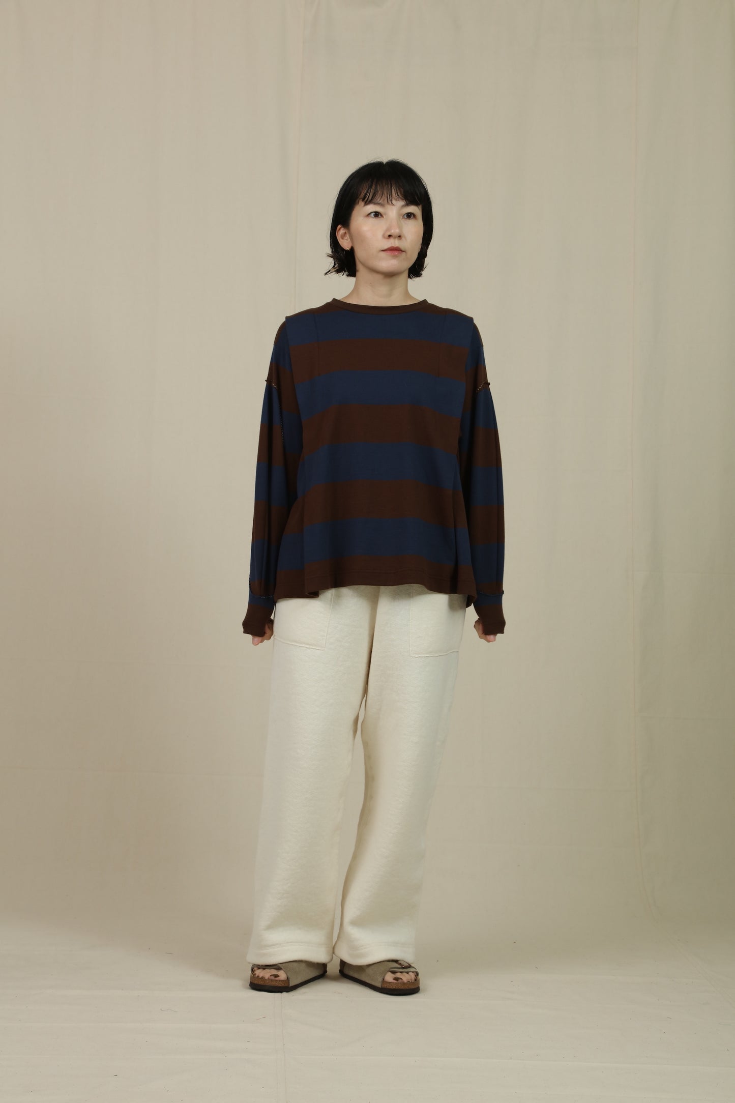 Border big sleeve tee