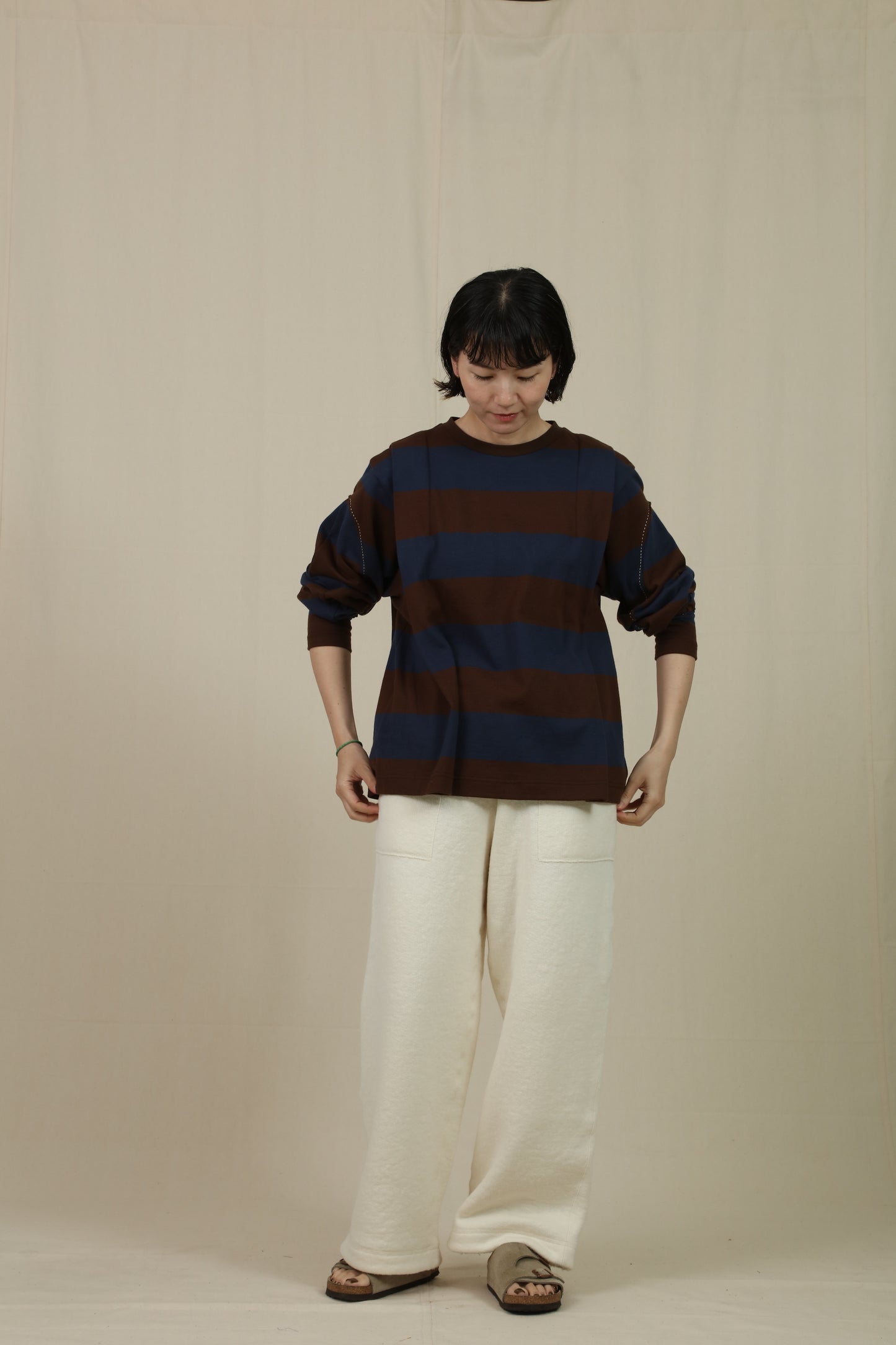 Border big sleeve tee