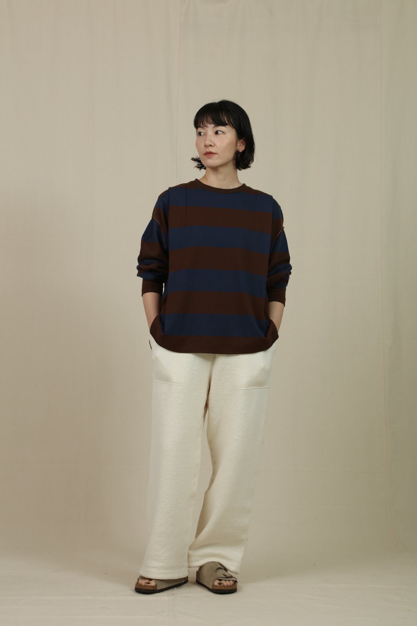 Border big sleeve tee
