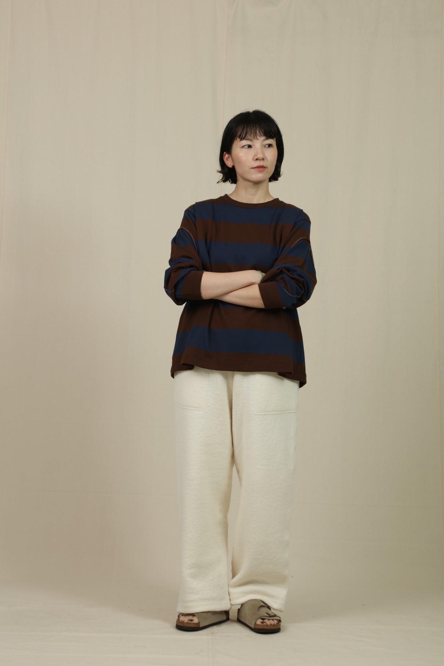 Border big sleeve tee