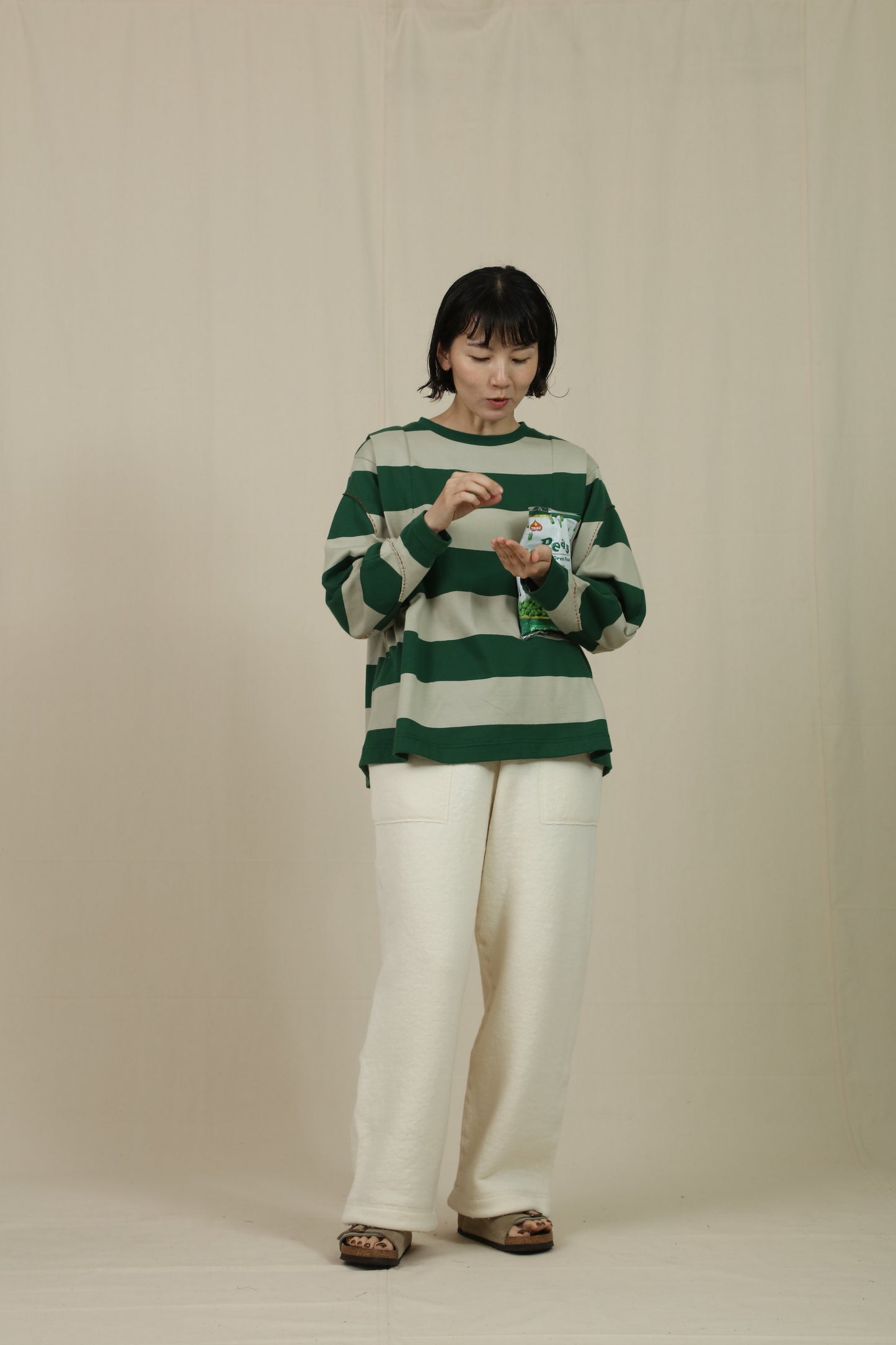 Border big sleeve tee
