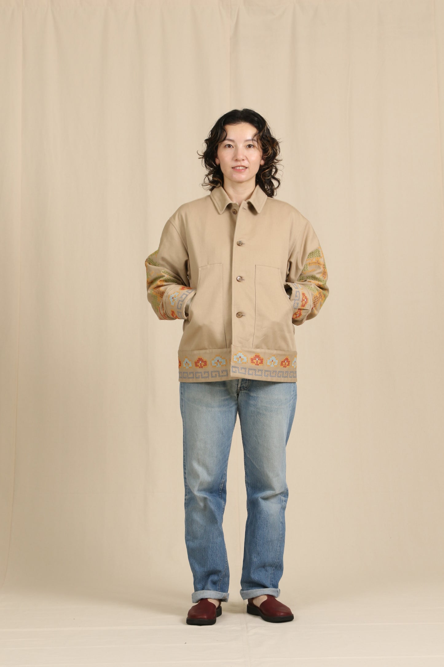 Pine tree embroidery jacket