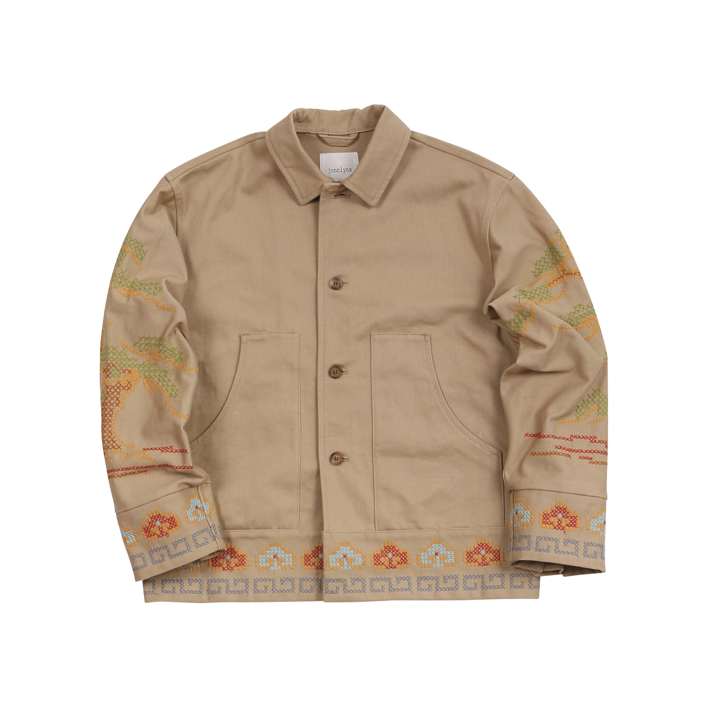 Pine tree embroidery jacket