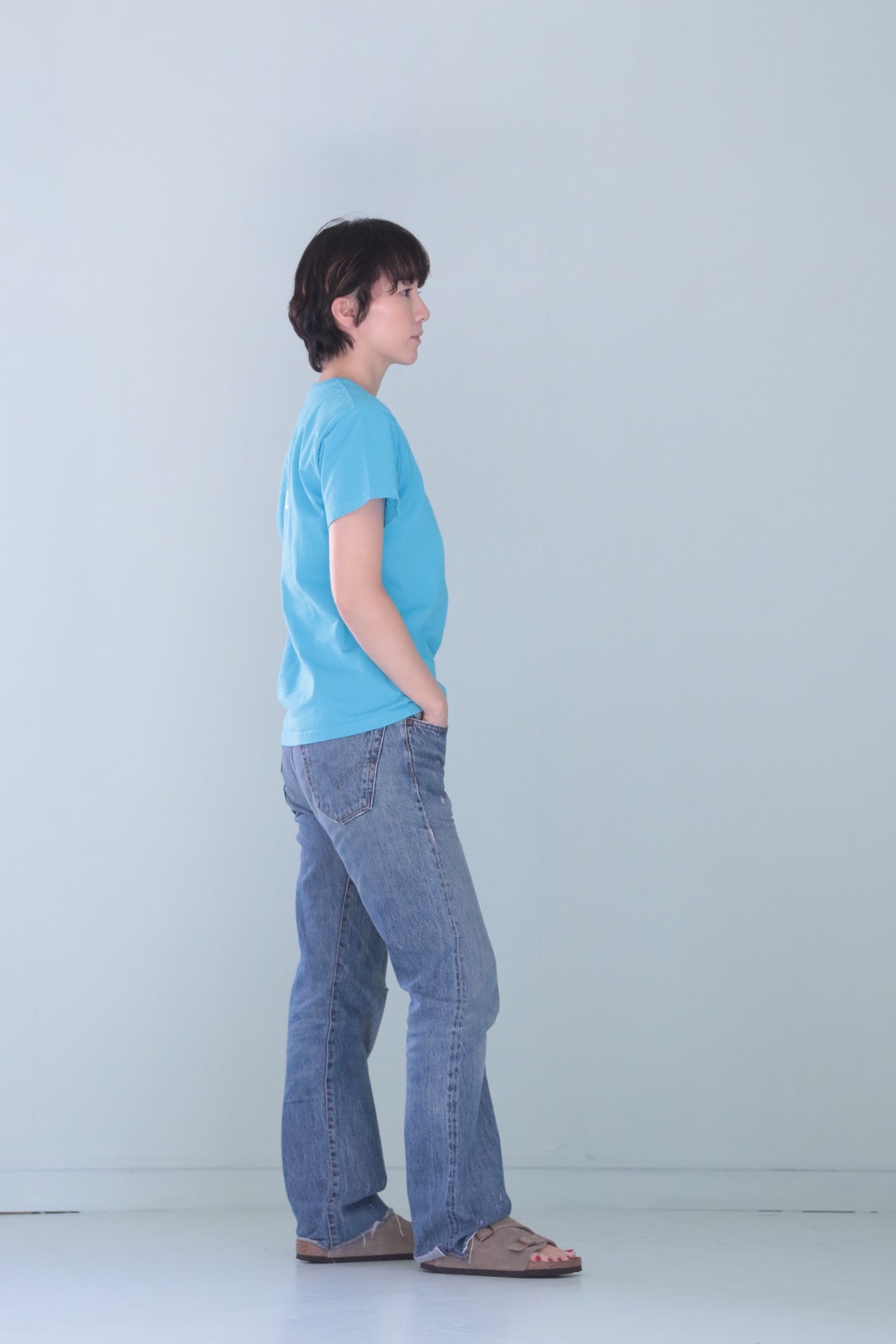 Short sleeve T-shirt/PERFECT-BLUE