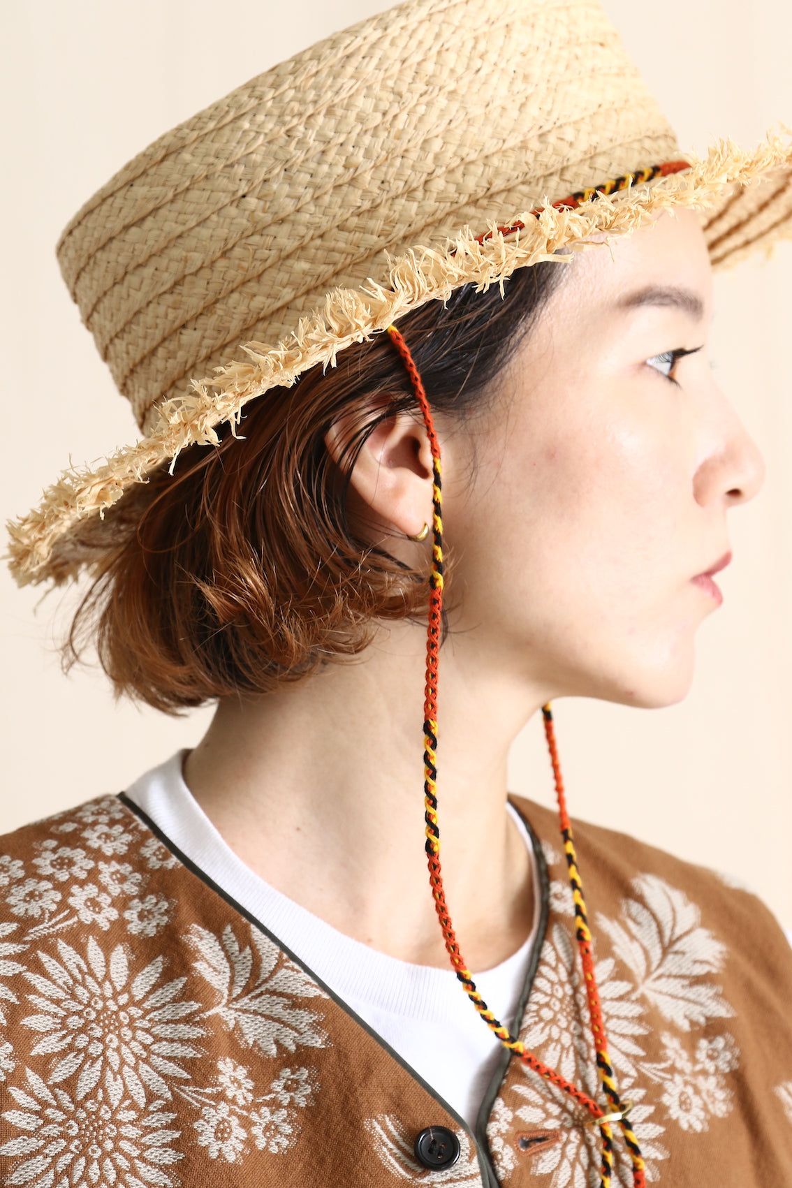 (a)RAFFIA BRAID CROCHET HAT (b) RAFFIA BRAID BOATHER HAT