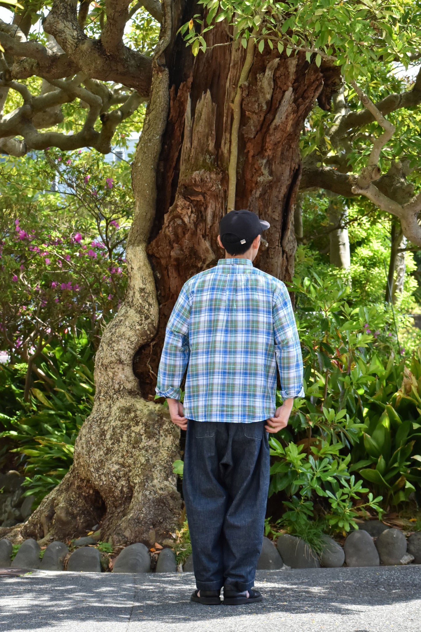 SLIP ON SHIRT / CANCLINI GREEN CHECK