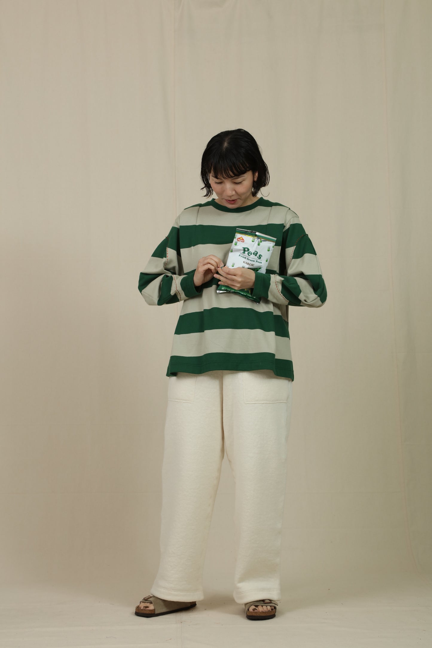 Border big sleeve tee
