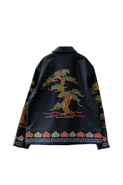 Pine tree embroidery jacket