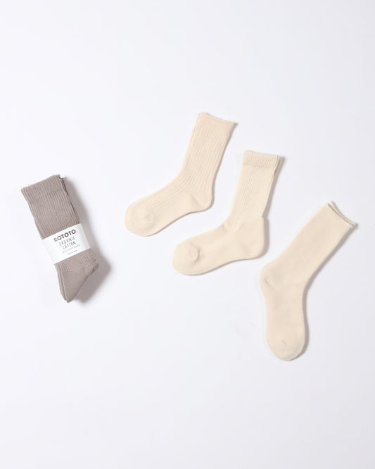ORGANIC DAILY 3 PACK CREW SOCKS / P18