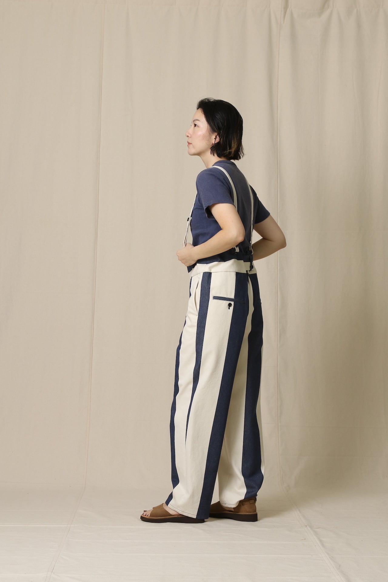 Big Stripe Suspender Pants