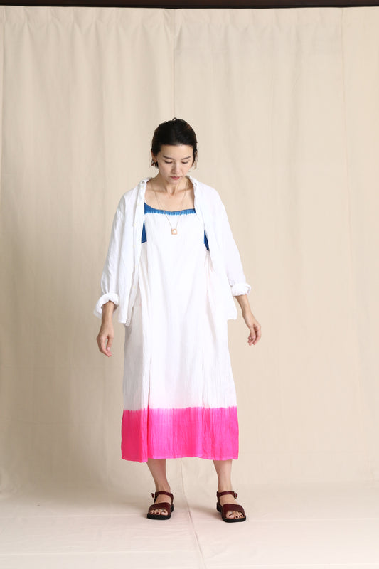 Linen over dyed new west coast bottun down shirt