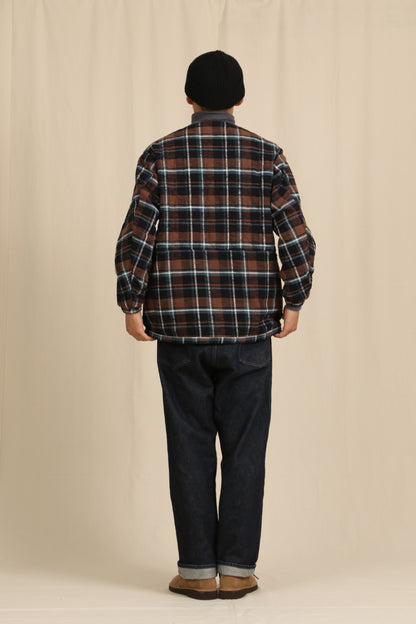 HIKER PULLOVER PUFF JACKET COTTON SLUB FLANNEL CHECK