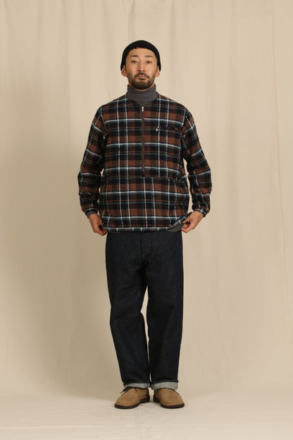 HIKER PULLOVER PUFF JACKET COTTON SLUB FLANNEL CHECK