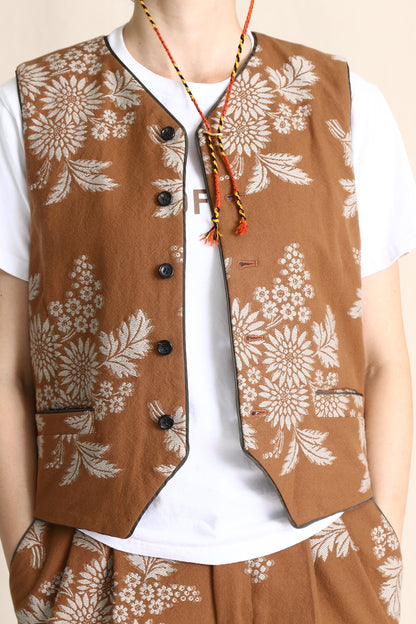 Flower jaquard gilet