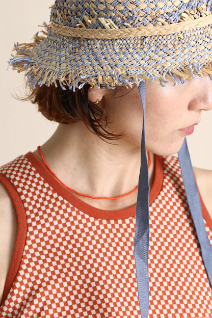 Raffia&paper bucket hat