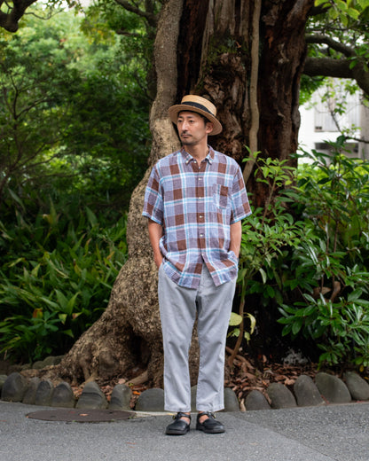 NEW WEST SS / CANCLINI BROWN CHECK