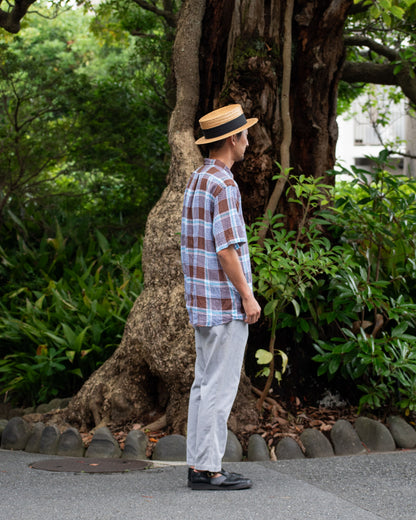 NEW WEST SS / CANCLINI BROWN CHECK