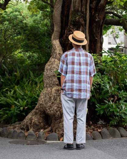 NEW WEST SS / CANCLINI BROWN CHECK
