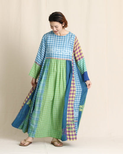 Khadi Cotton Check Dress / injiri