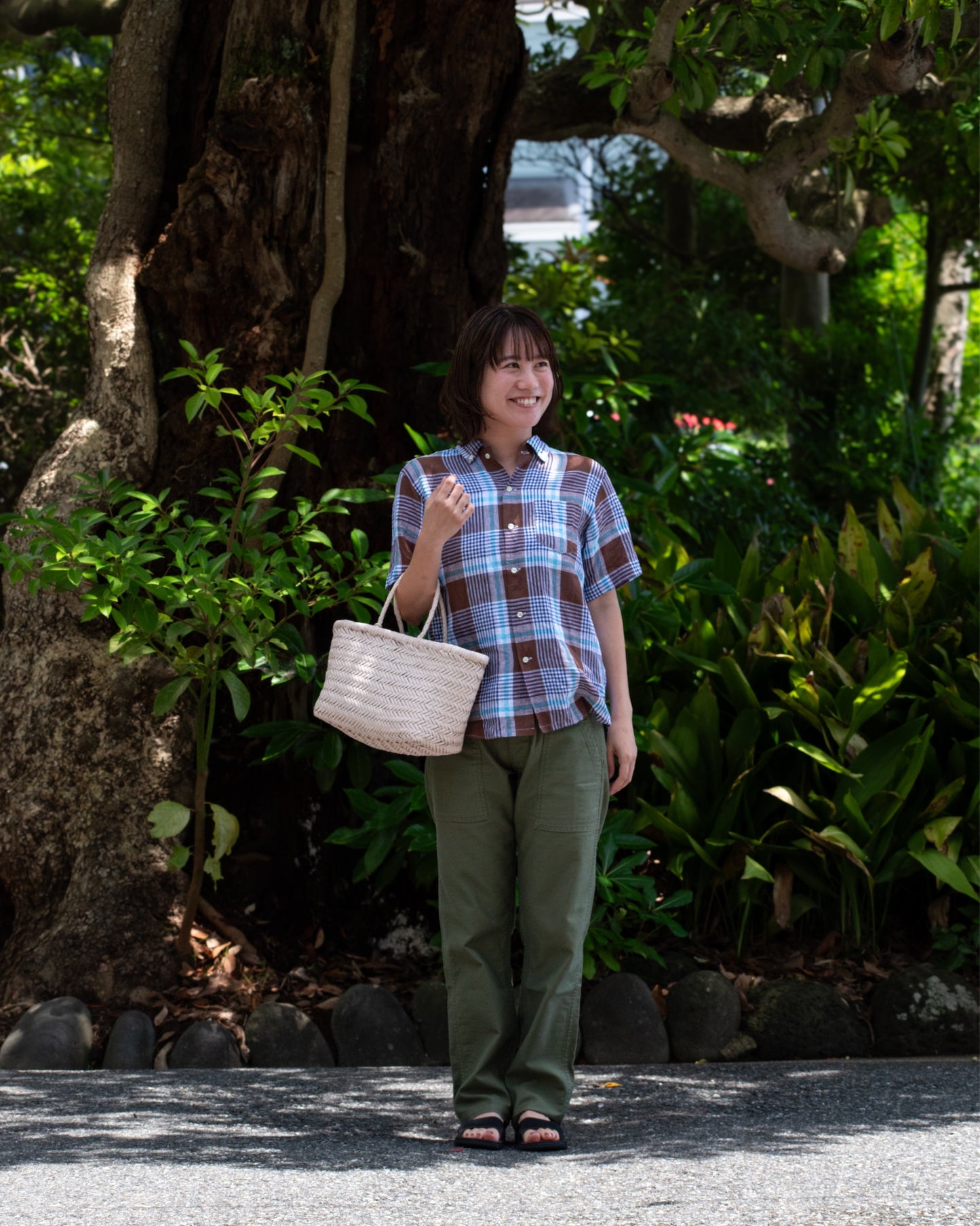 NEW WEST SS / CANCLINI BROWN CHECK
