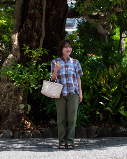 NEW WEST SS / CANCLINI BROWN CHECK