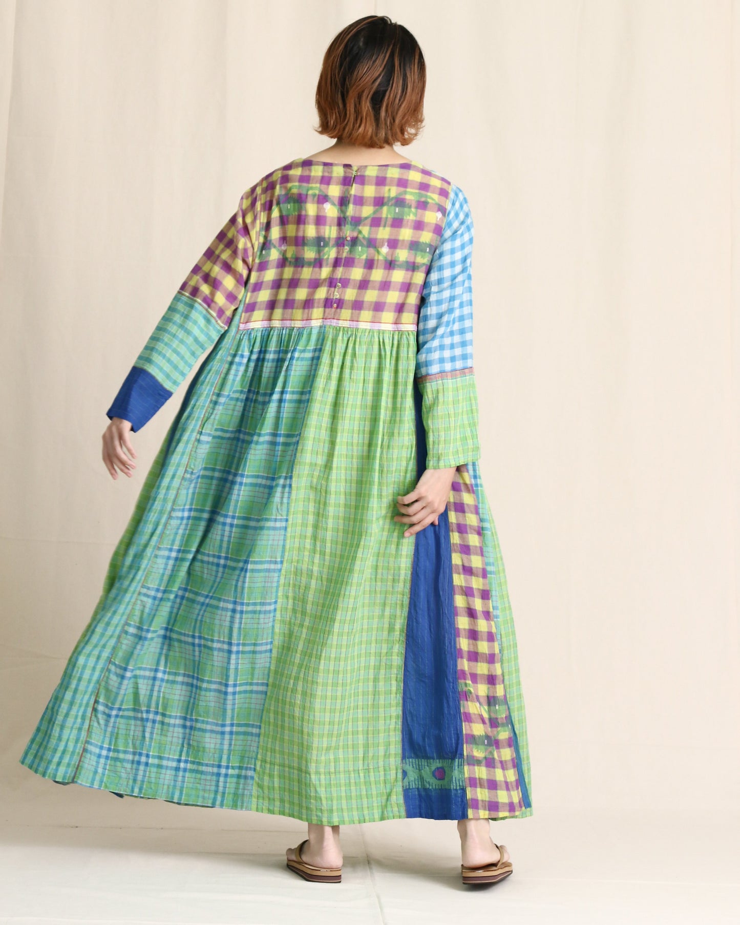 Khadi Cotton Check Dress / injiri