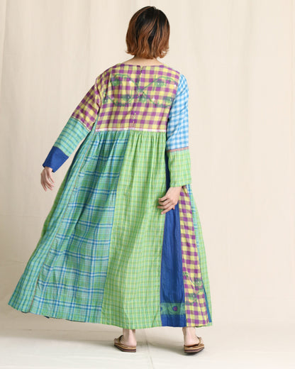 Khadi Cotton Check Dress / injiri
