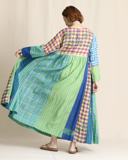 Khadi Cotton Check Dress / injiri
