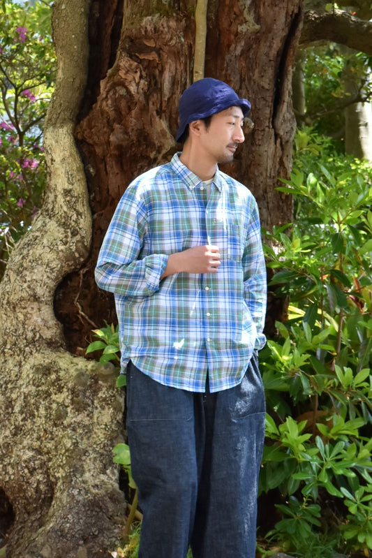 NEW WEST SHIRT / CANCLINI GREEN CHECK