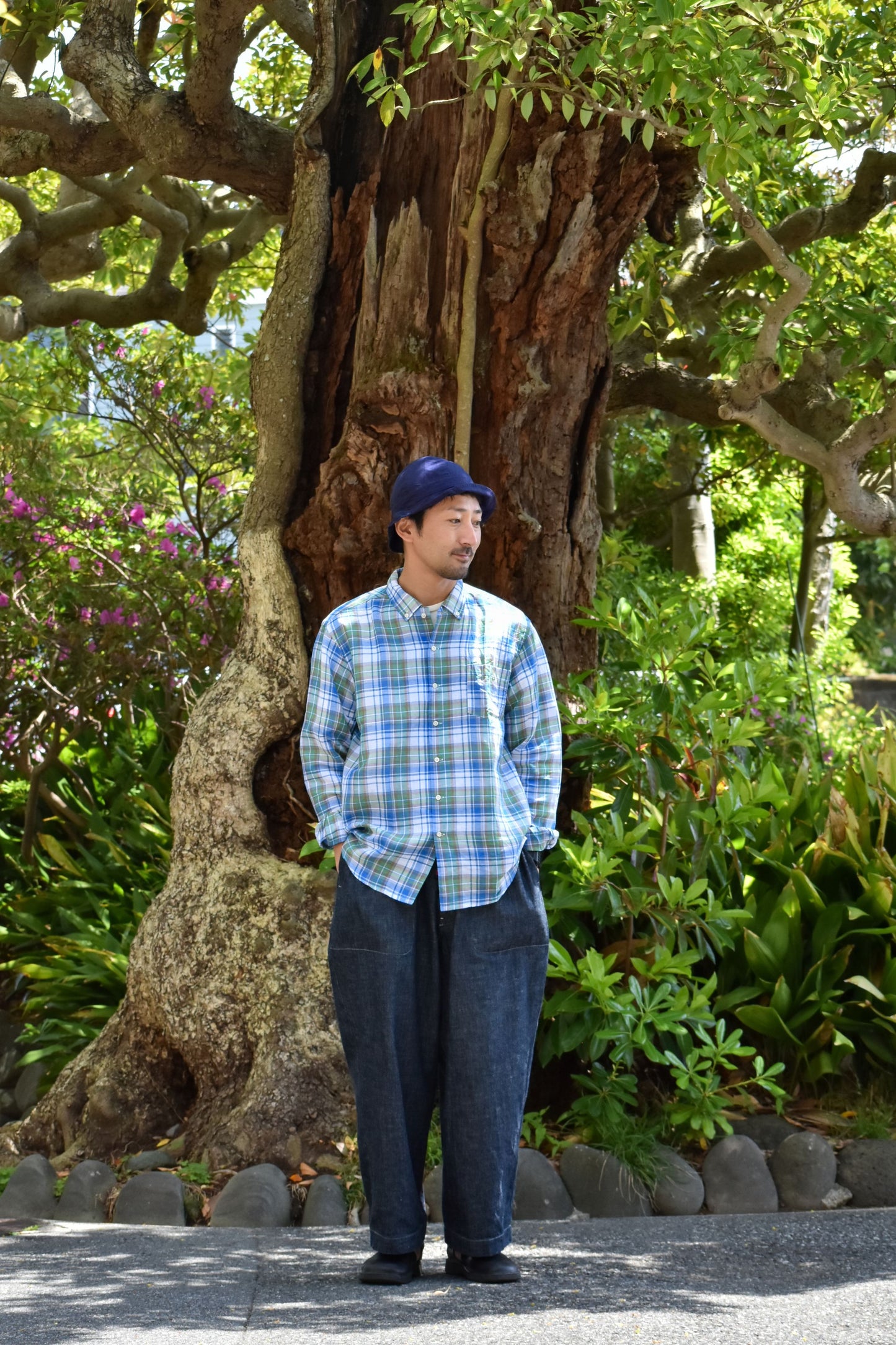 NEW WEST SHIRT / CANCLINI GREEN CHECK