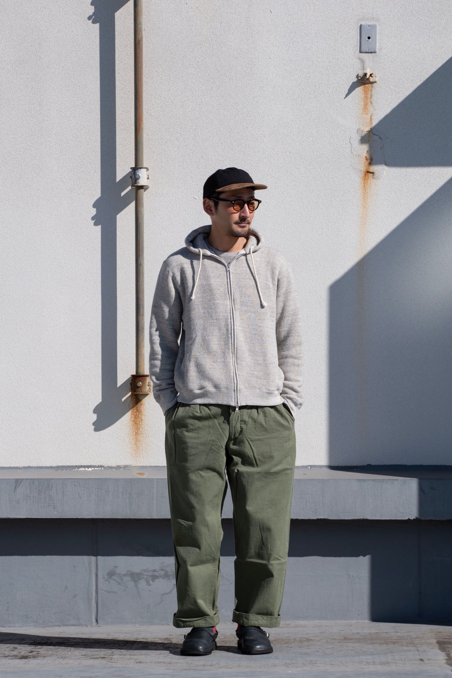 吊り編みパーカ