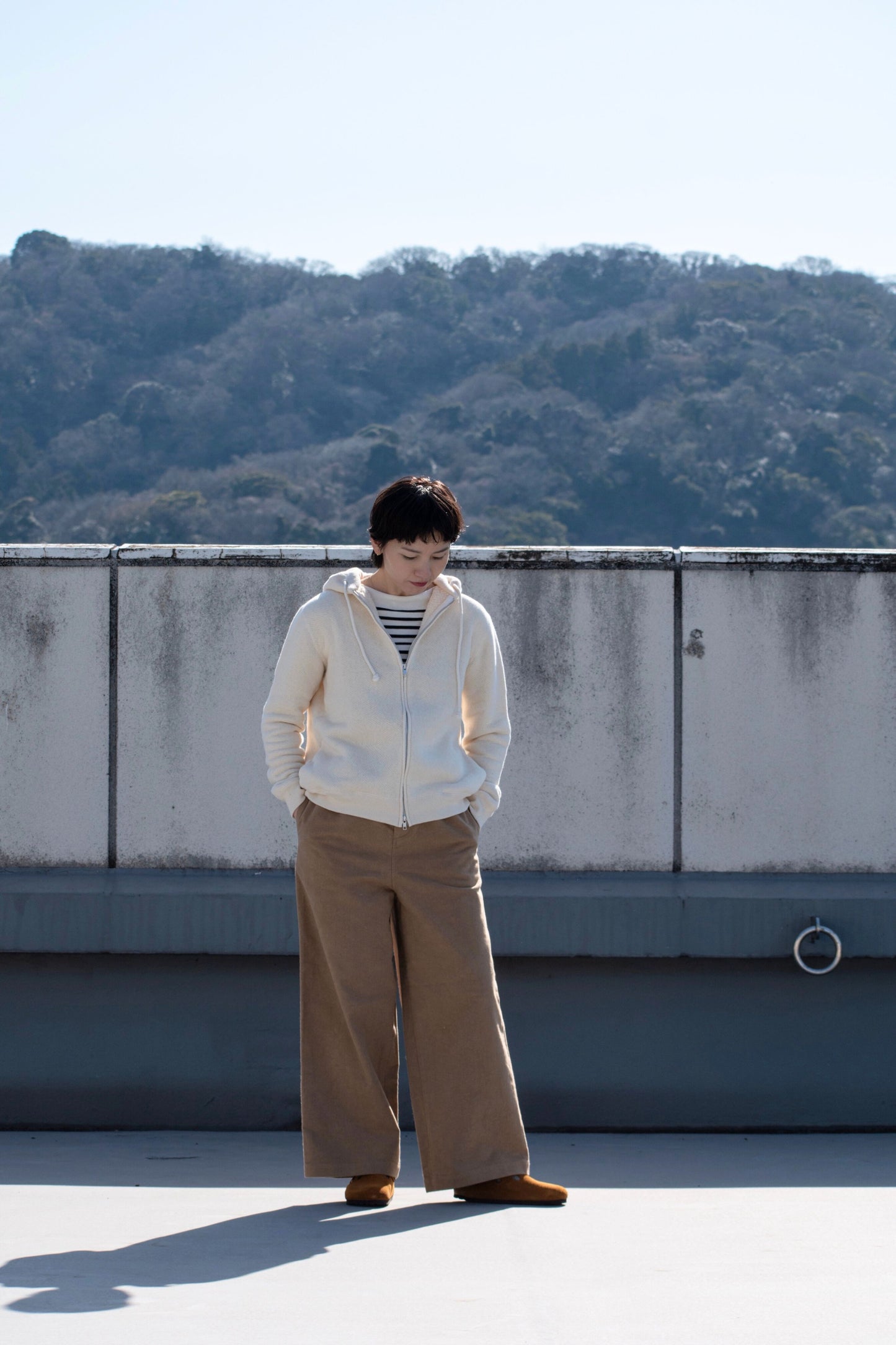 吊り編みパーカ