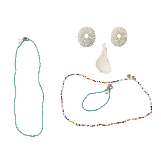 (a)JUMLA CLEAR　BLUE NECKLACE (c) JUMLA CLEAR　BLUE BRACELT (b)JUMILA MIX NECKLACE