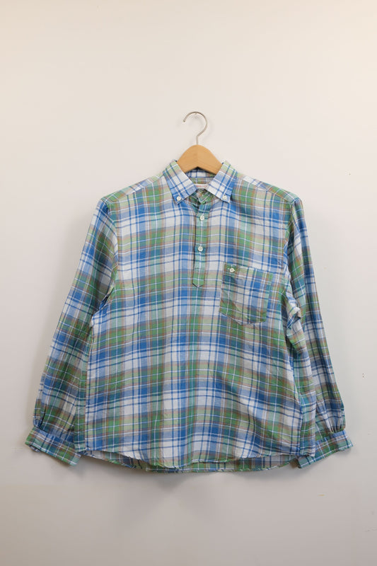 SLIP ON SHIRT / CANCLINI GREEN CHECK