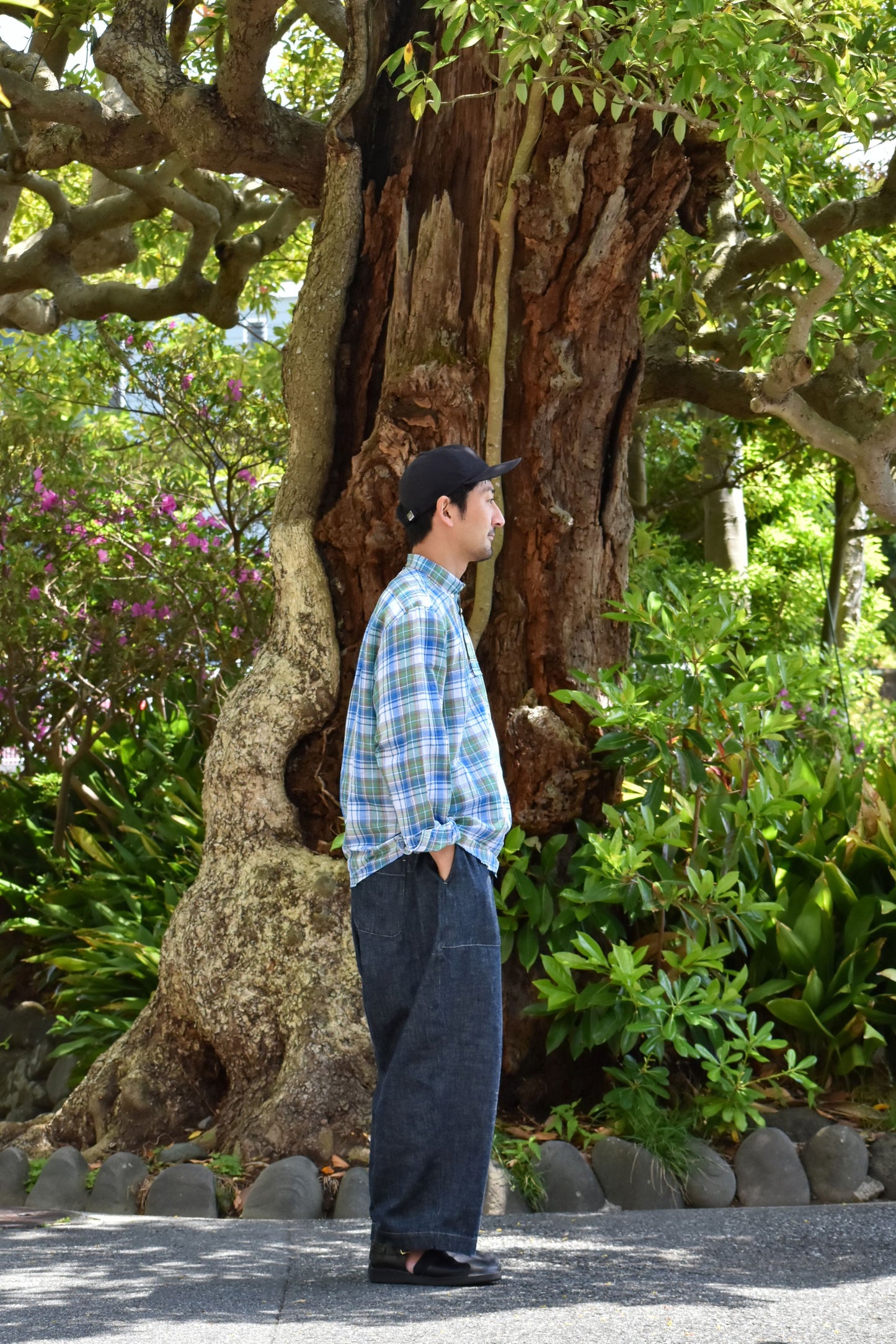 SLIP ON SHIRT / CANCLINI GREEN CHECK