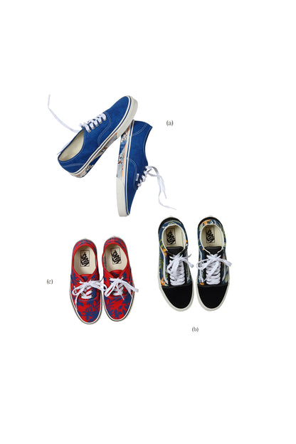 VANS (a)AUTHENTIC/SIDE WALL PRINT (b)OLD SKOOL/FLORAL NAVY（c）AUTHENTIC/MULTI